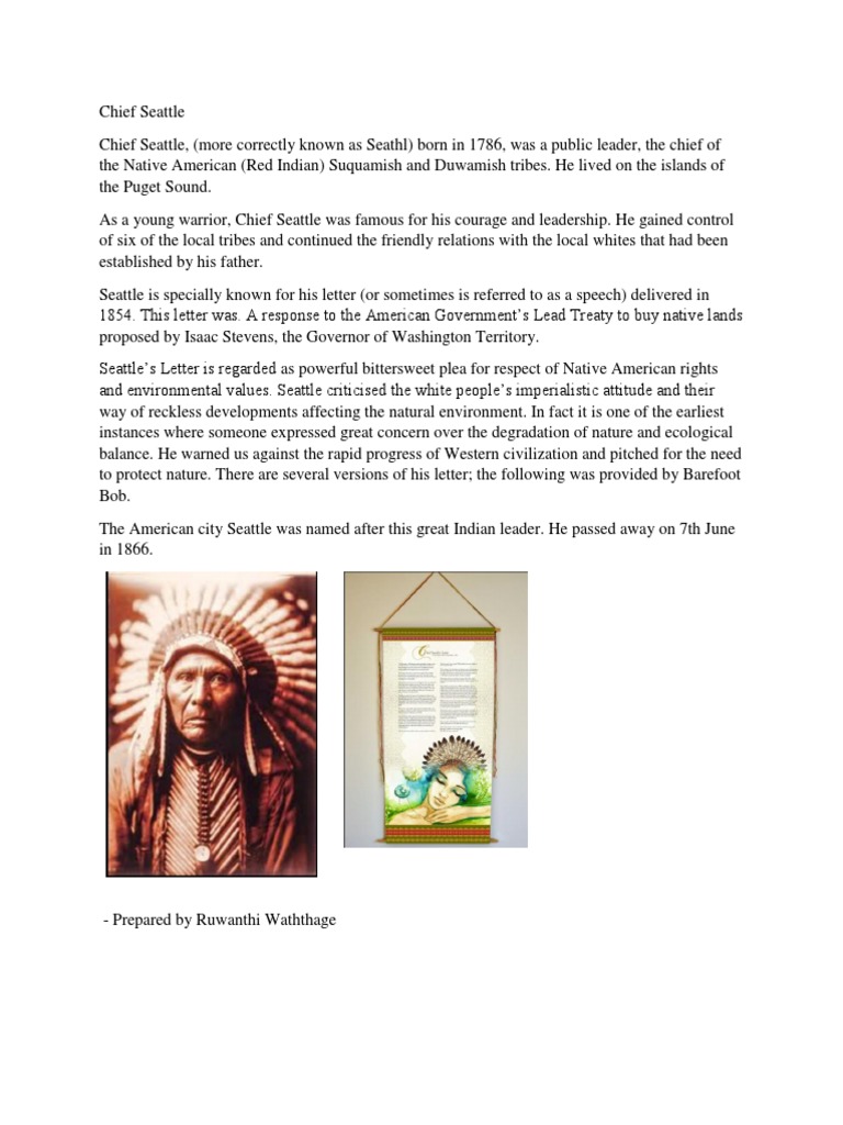 Chief Seattle Letter Note PDF