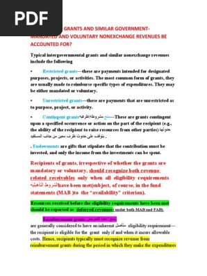Revenues From Grants 1 | PDF | Expense | Revenue