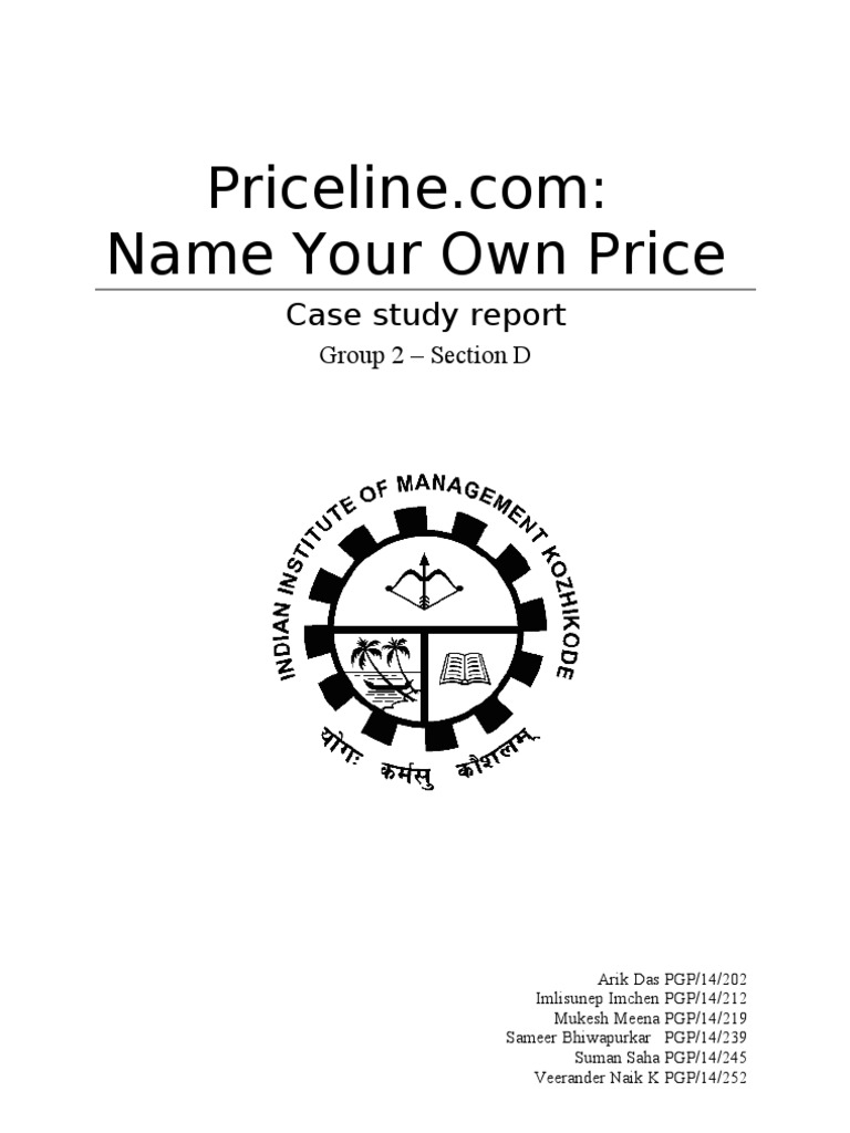 Name Your Own Price Case Study Report PDF Loans