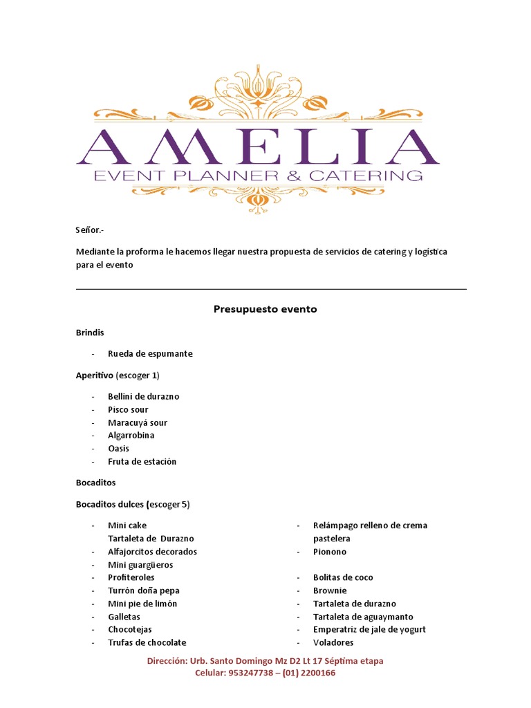 Servicios de Catering y Logística para Eventos | PDF | Alimentos | Cocina