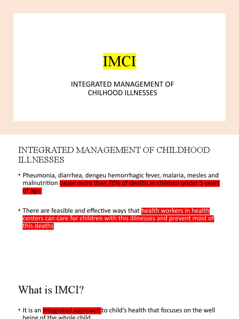 Imci Report | PDF | Diarrhea | Infection