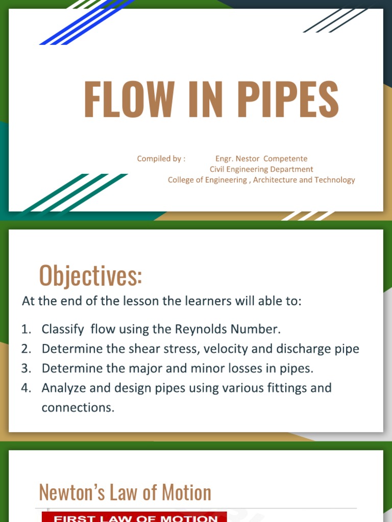 Flow in Pipes | Download Free PDF | Reynolds Number | Turbulence