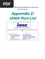 Appendix E - IANA Port List