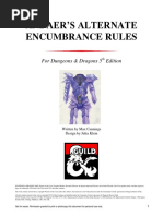 Andaeräs Alternate Encumbrance Rules