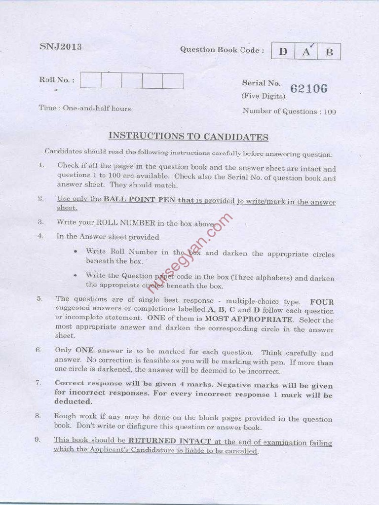 AIIMS Nursing Officer Staff Nurse Paper 3 PDF