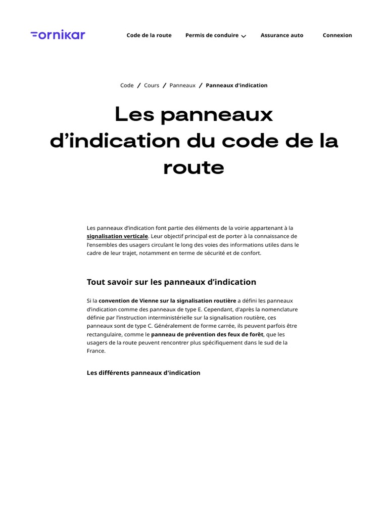 Panneaux d'indication du code de la route | PDF