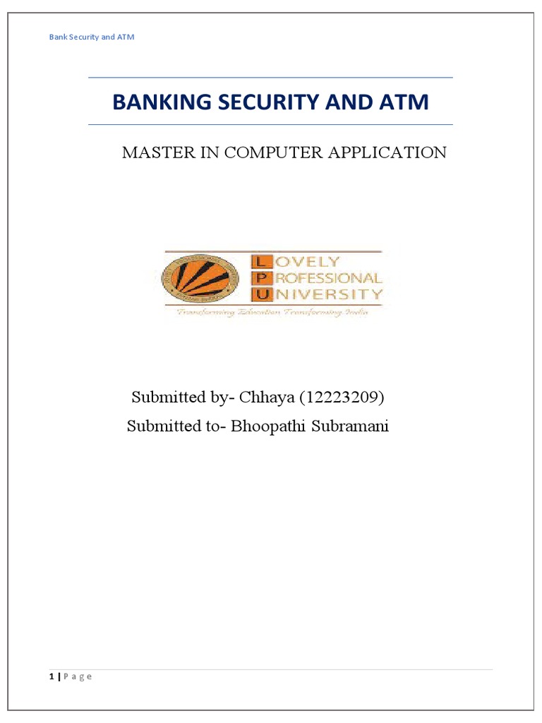 Banking Security and Atm | PDF | Automated Teller Machine | Security