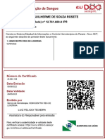 Certificado de Doação Luiz Guilherme de Souza Rosete