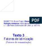 TEXTO 3 - Fatores de Latinização - BASSETTO, Bruno