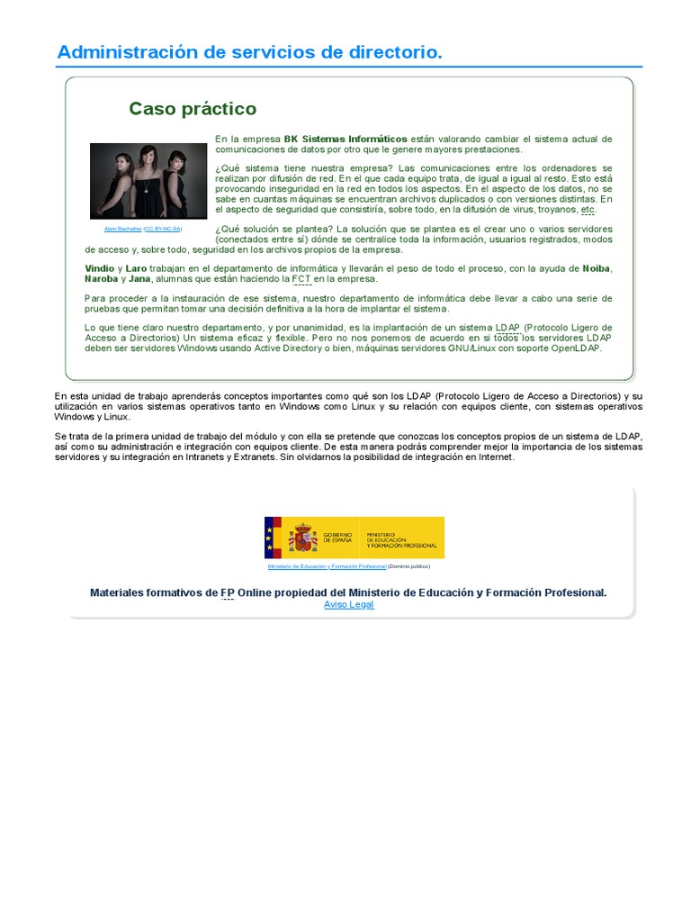 ASO01. Administración de Servicios de Directorios PDF Directorio