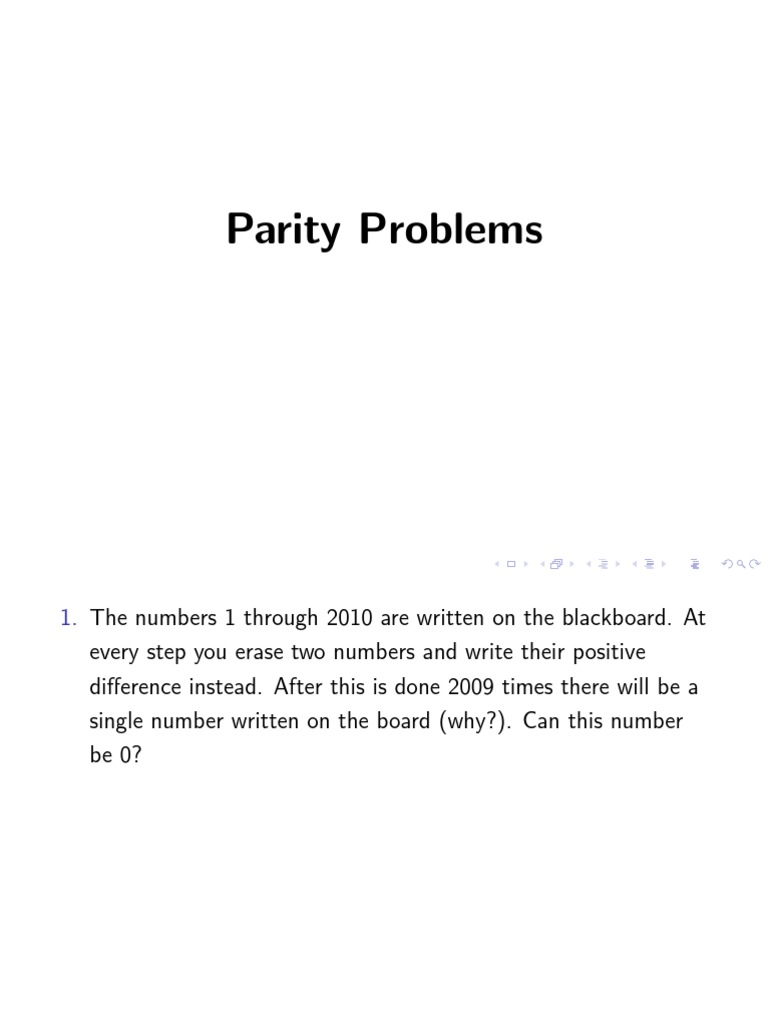 Solving Parity Problems in Mathematics | PDF | Home & Garden