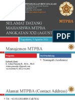 Pengenalan Prodi MTPBA MABA 2021
