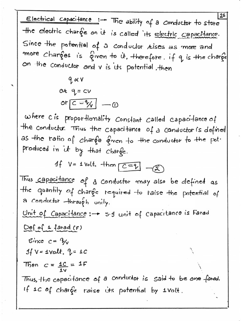 Capacitors Notes PDF