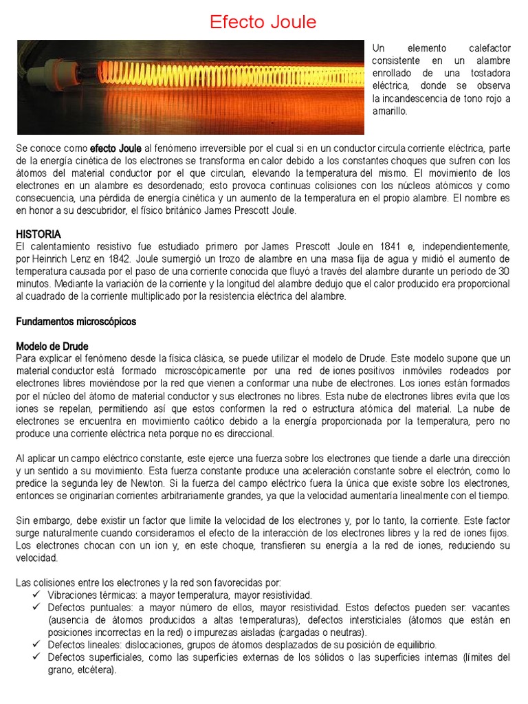 Efecto Joule PDF Física Naturaleza