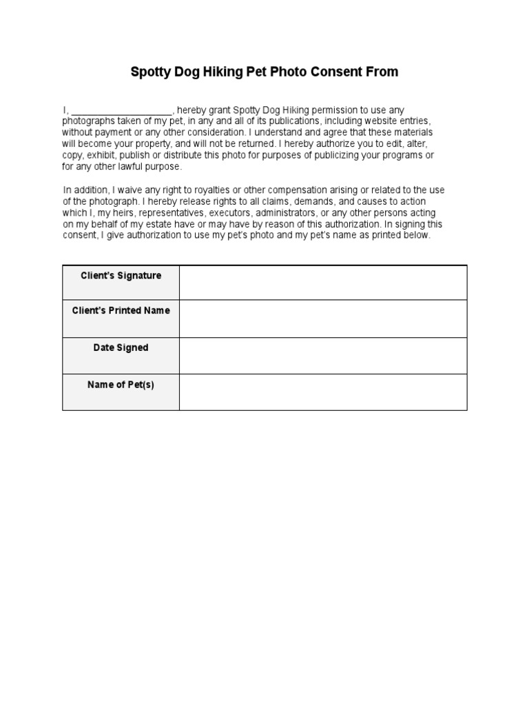 Photo Consent Form | PDF