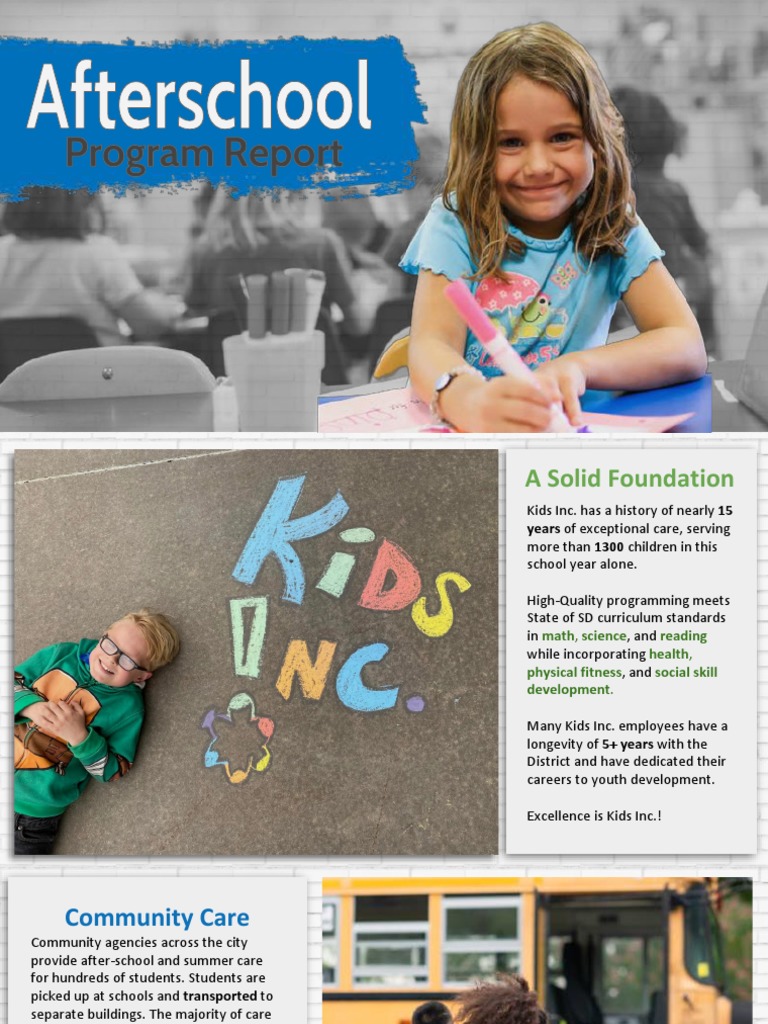 Kids Inc. Afterschool Program Overview | PDF | Schools | Nonprofit ...