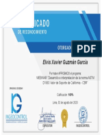 Certificate For Elvis Xavier Guzmán García For - Evaluación - Desarrollo e In...