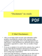 Disclaimers in e Mail