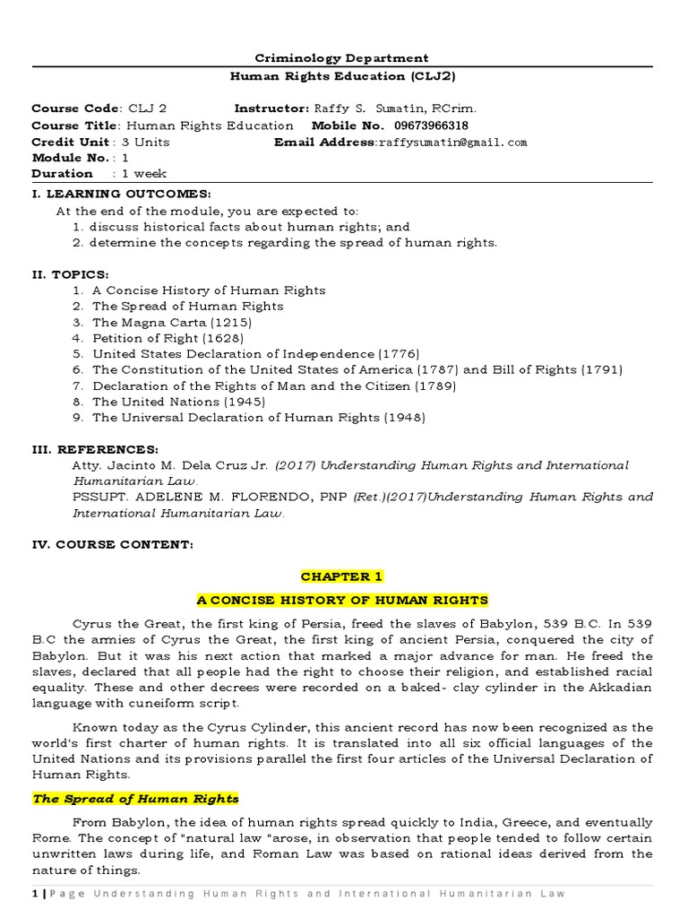Human Rights Education Overview | PDF | Human Rights | United States ...