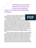 Históricos e culturais na análise de unidades produtivas