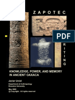 Solo La Portada Javier Urcid - Zapotec Writing. Knowledge, Power, and Memory in Ancient Oaxaca-Brandeis University (2005)