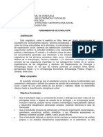 PROGRAMA Fundamentos de Etnología. 