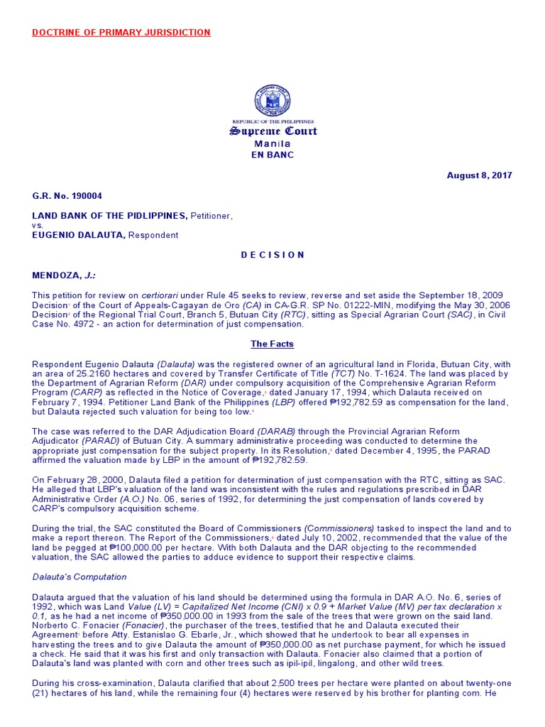 Landbank v. Dalauta PDF Jurisdiction Statute Of Limitations