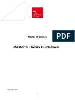 Master's Thesis Guidelines - Master of Science - Version May 2022