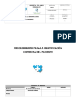 P-DM-MSP1 Procedimiento para La Identificación Correcta El Paciente