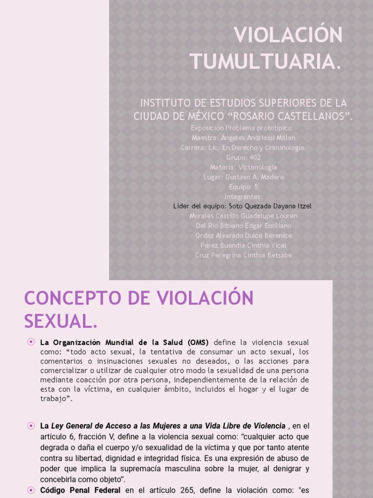 Definición de Violación Tumultuaria | PDF | Violación | Victimologia