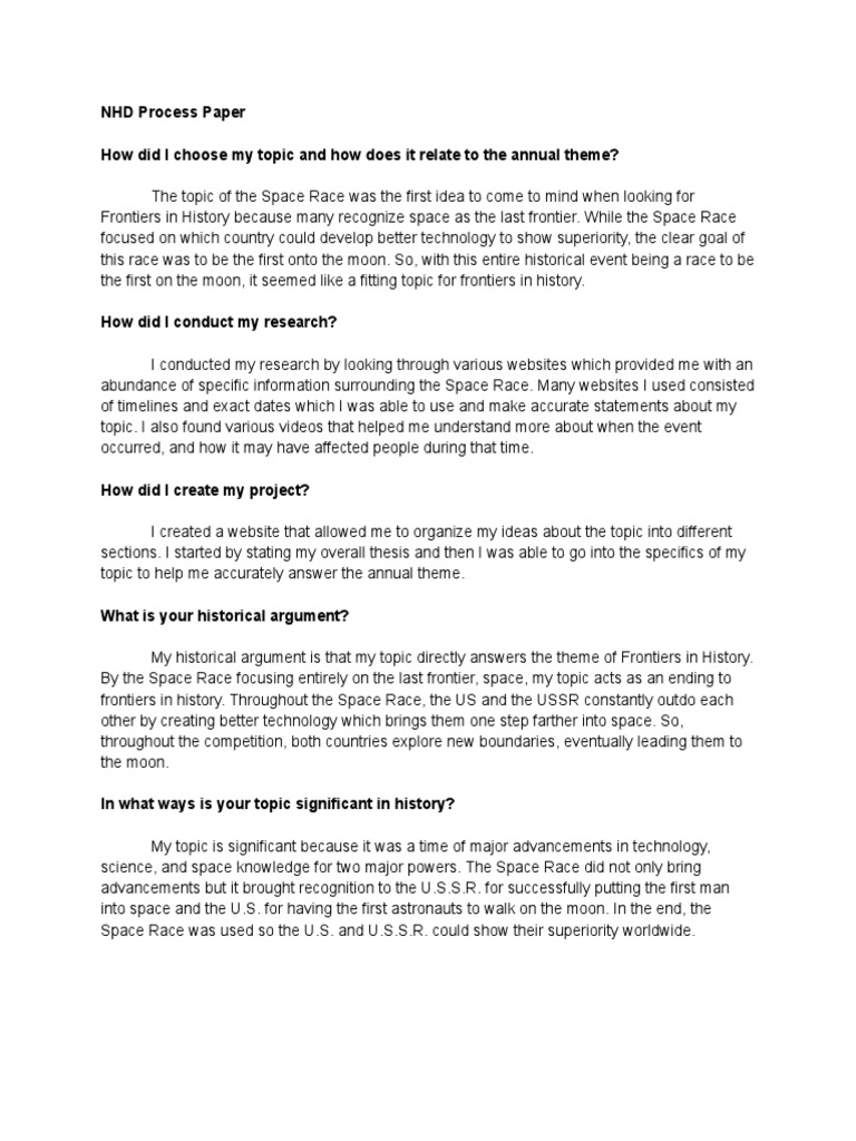 NHD 2022 Process Paper 1 PDF