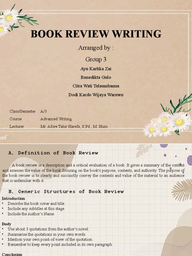 Guide to Writing Book Reviews | PDF | The Wind In The Willows | Linguistics