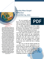 December 04 Sunday Mass Gospel Reflection