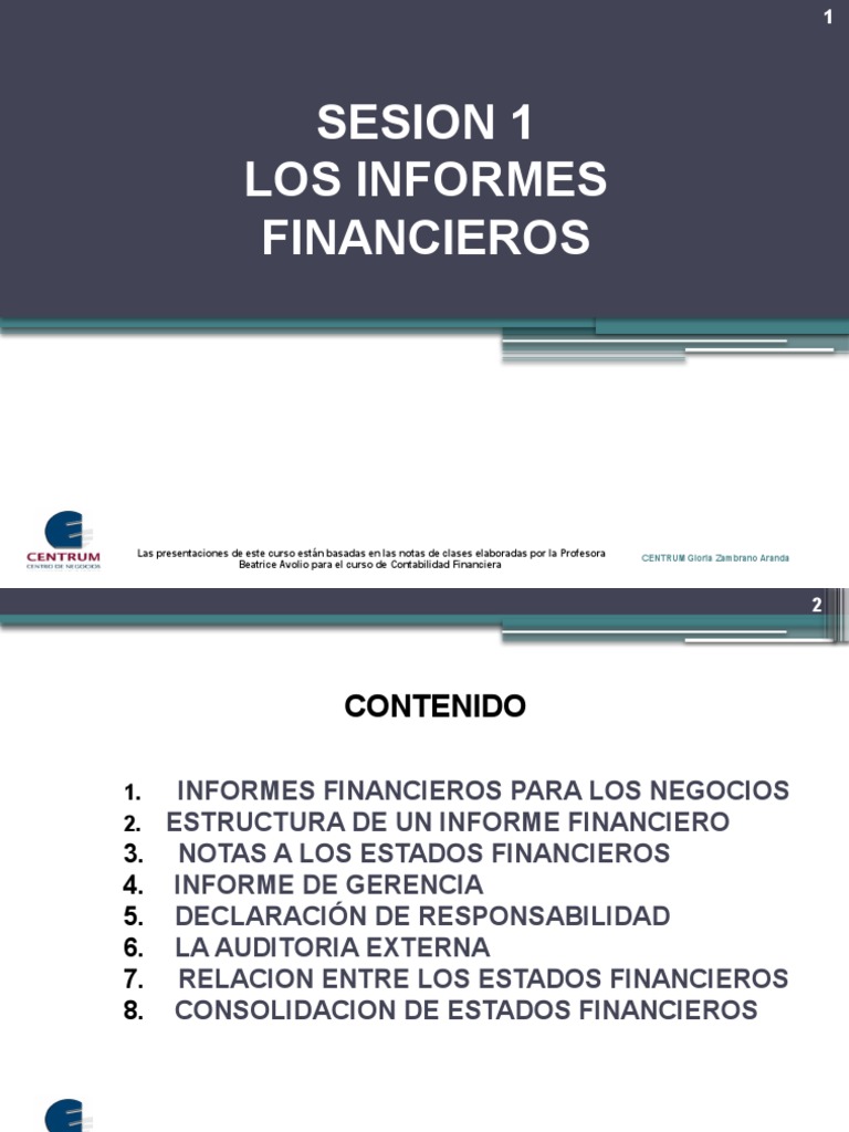 Estructura de Informes Financieros | PDF | Auditoría | Estado financiero