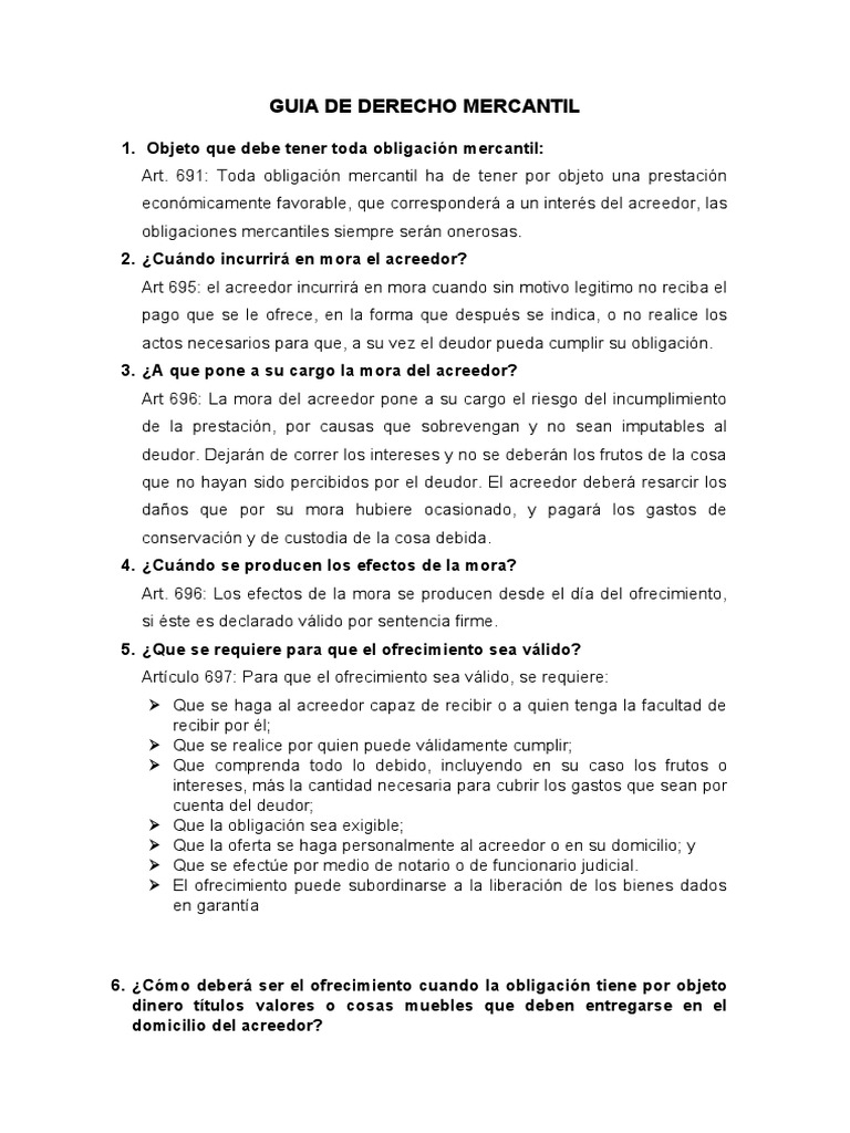 Guía de Obligaciones en Derecho Mercantil | PDF | Póliza de seguros | Pagos