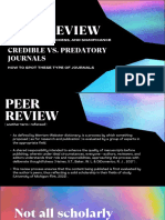 Peer Reviewed Articles and Predatory Journals - RSPN