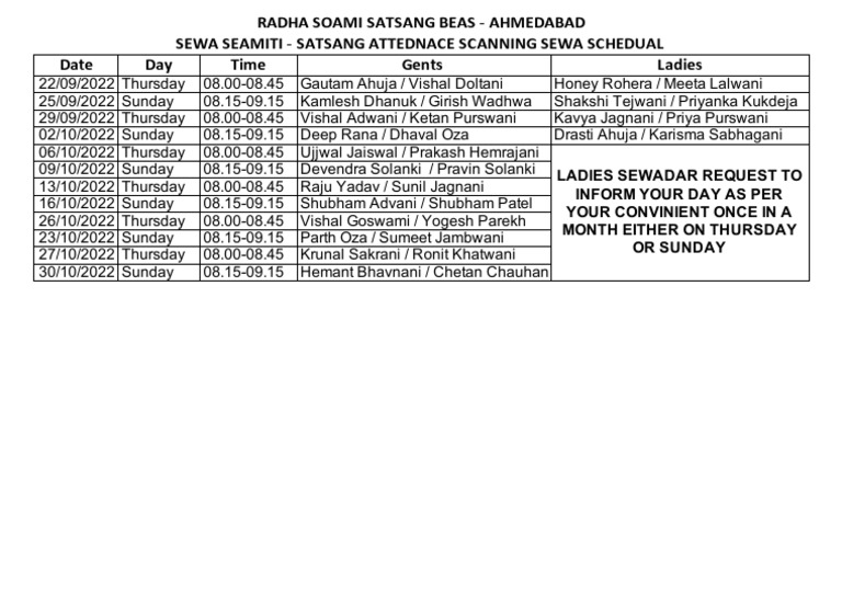 Beas Satsang Schedule 2024 Valma Jacintha