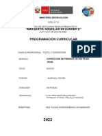 Programacion de Confección de Prendas de Vestir de Dama 2022