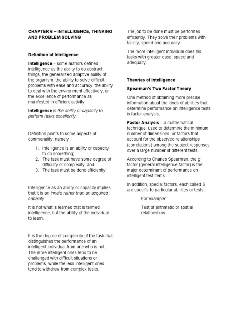 Understanding Intelligence And Testing Pdf Intelligence Quotient
