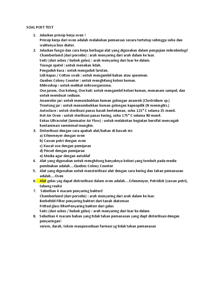 Soal Post Test | PDF