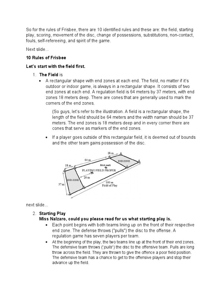 Rules of Frisbee | PDF | Rules | Hobbies