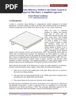 Application of Finite Difference Method To The Elastic Analysis of Thin Plates