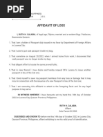 Affidavit of Loss-Passport