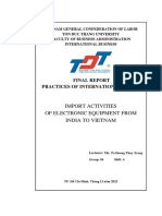 Import Activities of Electronic Equipment From India To Vietnam