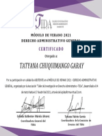Tatyana Chuquimango Garay: Certificado