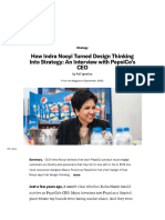 How Indra Nooyi Turned Design Thinking Into Strategy - An Interview With PepsiCo's CEO
