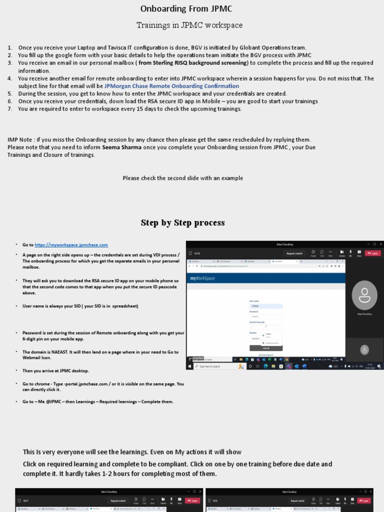 JPMC Workspace Onboarding Guide | PDF | Password | Mobile App