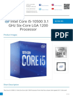 Intel Core I5 10500 3 1 GHZ Six Core LGA 1200 Processor
