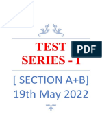 Test Series 1 - (Section A+b) (19th May 2022)