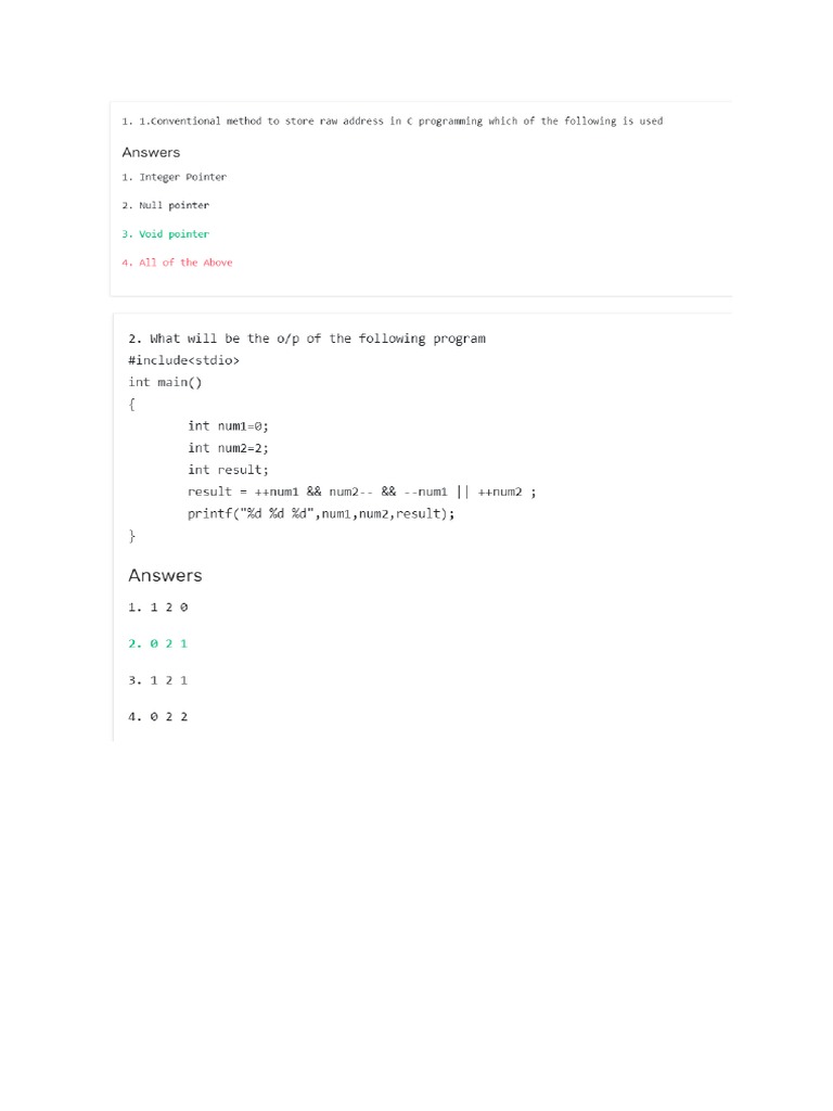 C Programming Quiz 11 - ModuleEndC Quiz | PDF